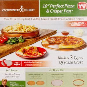 NEW Copper Chef 16" Perfect Pizza & Crisper Pan